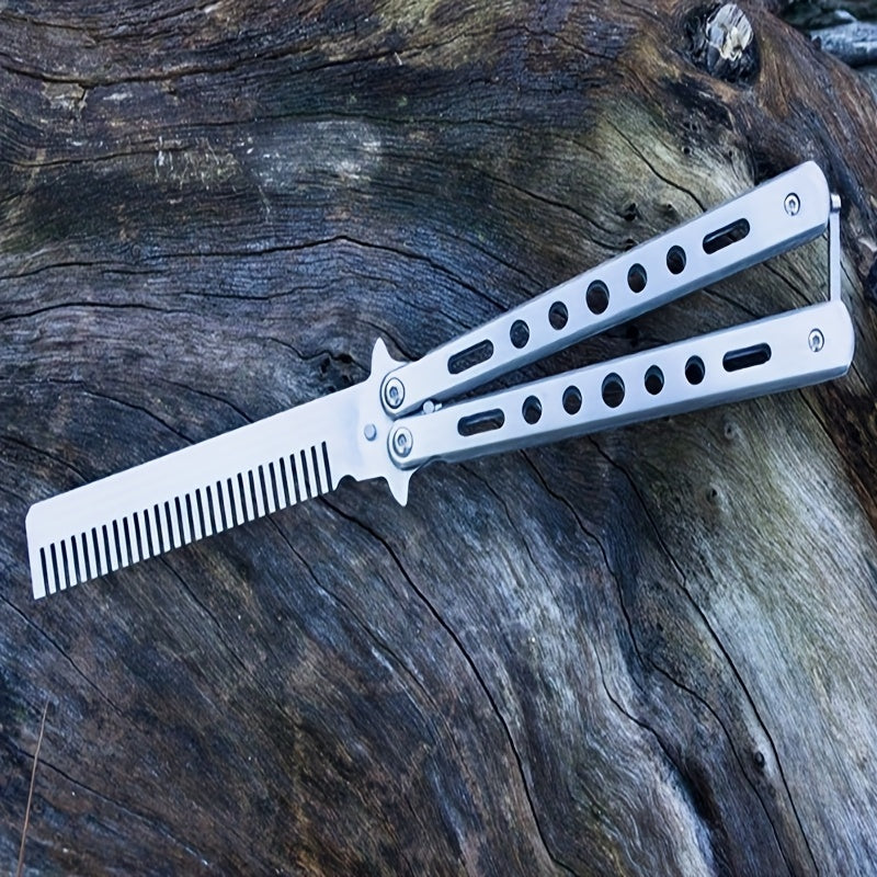 Colorful Steel Butterfly Folding Knife, Unbladed Practice Comb Shake Knife - Wholesale