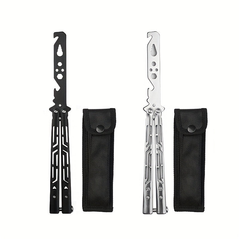 Metal model prop, Unique Butterfly Knife Bottle Opener Tool - Cool Folding Design for Beer, Practice Trainer & Party Gift
