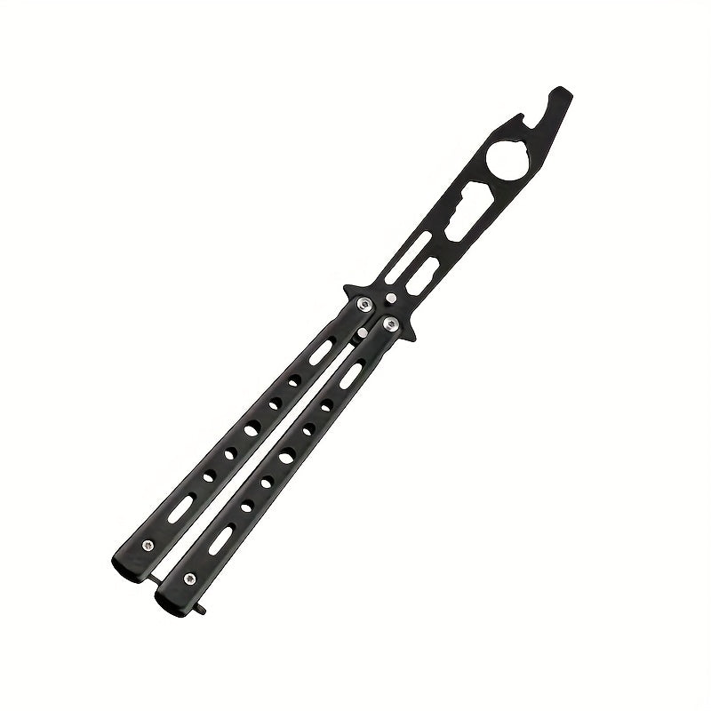 1pc, Stainless steel butterfly knife Bottle opener, practice knife, folding knife, multifunctional beer bottle opener wrench tool, suitable for bars, parties, camping, fishing, festivals - portable metal bottle opener without