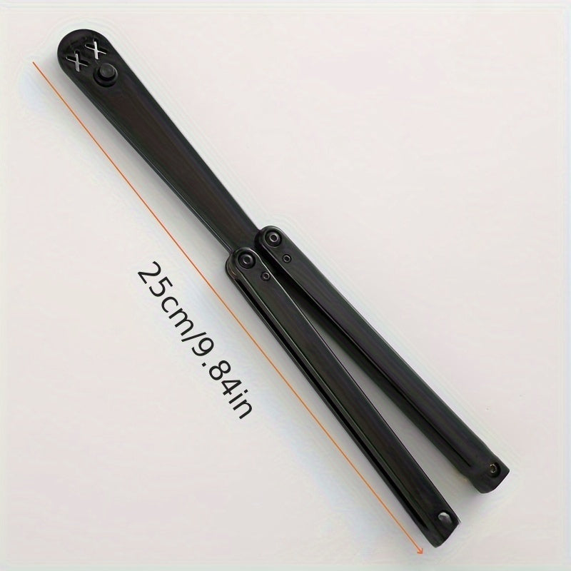 1pc Folding Butterfly Hand Knife with Weighted Design - Safe Plastic Training Knife for Role-Playing, Cosplay Props, and Skillful Practice (White, Black)