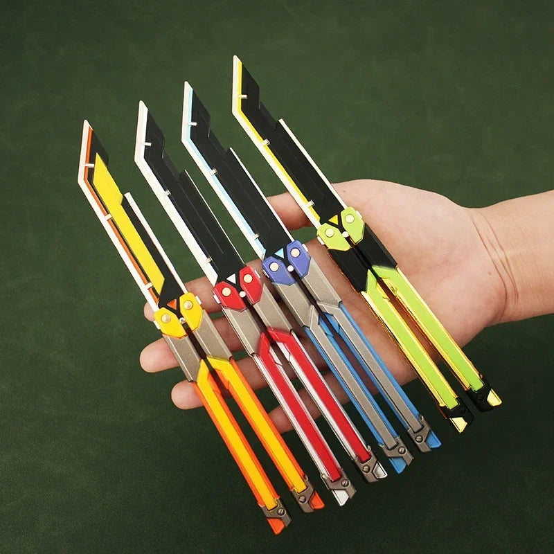 Hot Valorant Game Merch Craft Toy, 20 Cm (7.8 Inches), Foldable RGX Butterfly Knife, Zinc Alloy Metal, Comes with Sheath