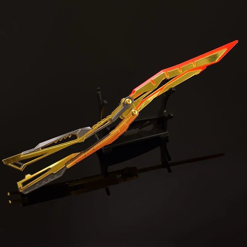 In Stock 24cm Cross Fire Blazing Butterfly Knif Foldable Game Peropheral Non-Sharp Metal Blade Sword Weapon Kid Birthday Gift