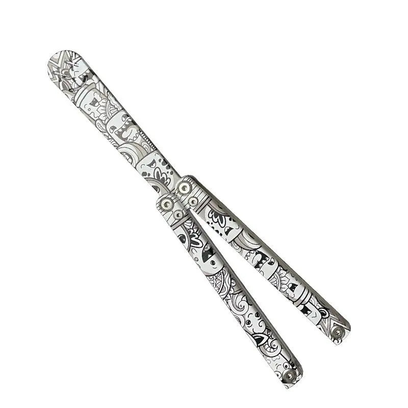 Plastic Butterfly Knife for Beginners, Swinging Hands, Fancy Plastic Butterfly Knife, UV Printing