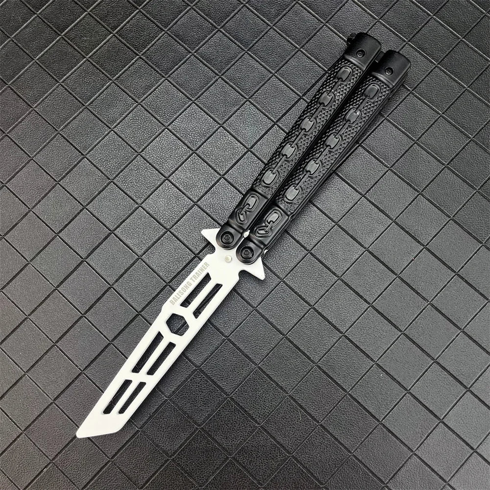 Portable Trainer Folding Butterfly Knife CSGO Stainless Steel Pocket Knife for Outdoor Tactical Huning Camping Tools