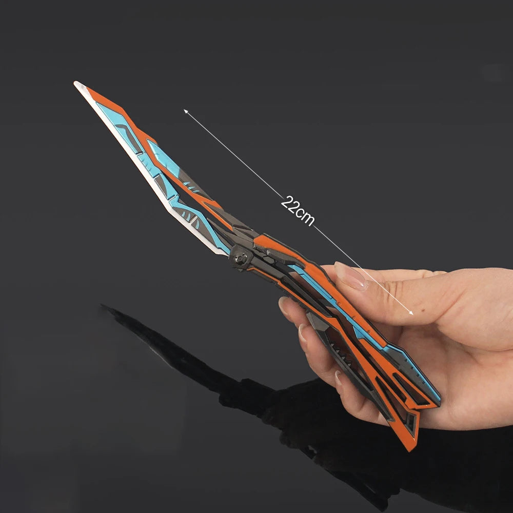 Folding Butterfly Knife Trainer Model Toy – 22 cm Zinc Alloy Practice Blade, Safe Unsharpened,  Collectors & Beginners