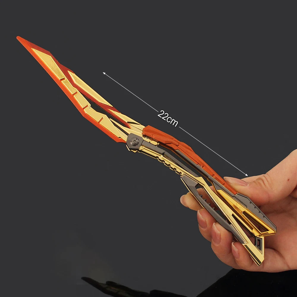 Folding Butterfly Knife Trainer Model Toy – 22 cm Zinc Alloy Practice Blade, Safe Unsharpened,  Collectors & Beginners