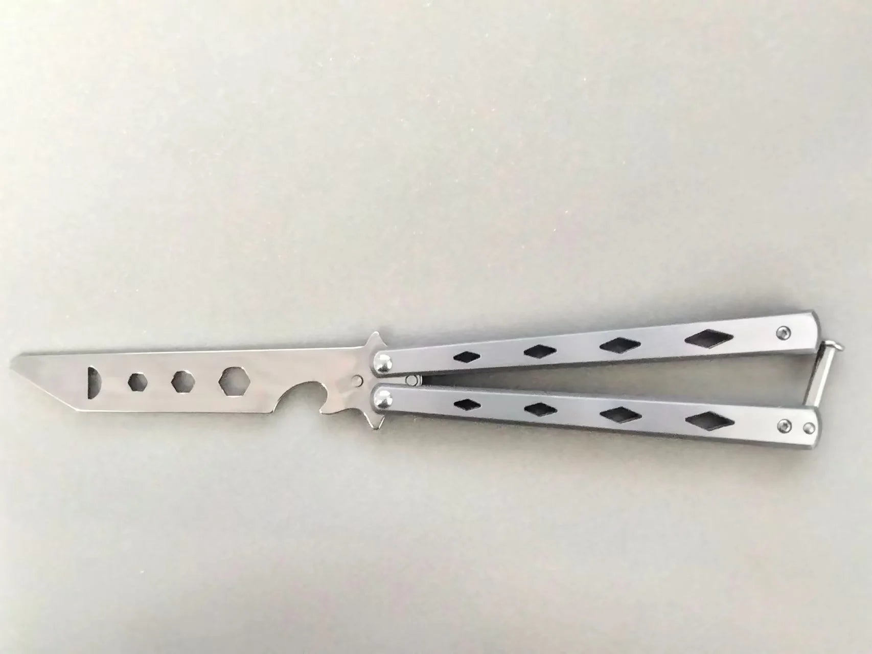 Stainless Steel Butterfly Folding Knife Tool for Trainer Practicing Flipping Blunt No Edge Lightweight Spaner Tool T2514