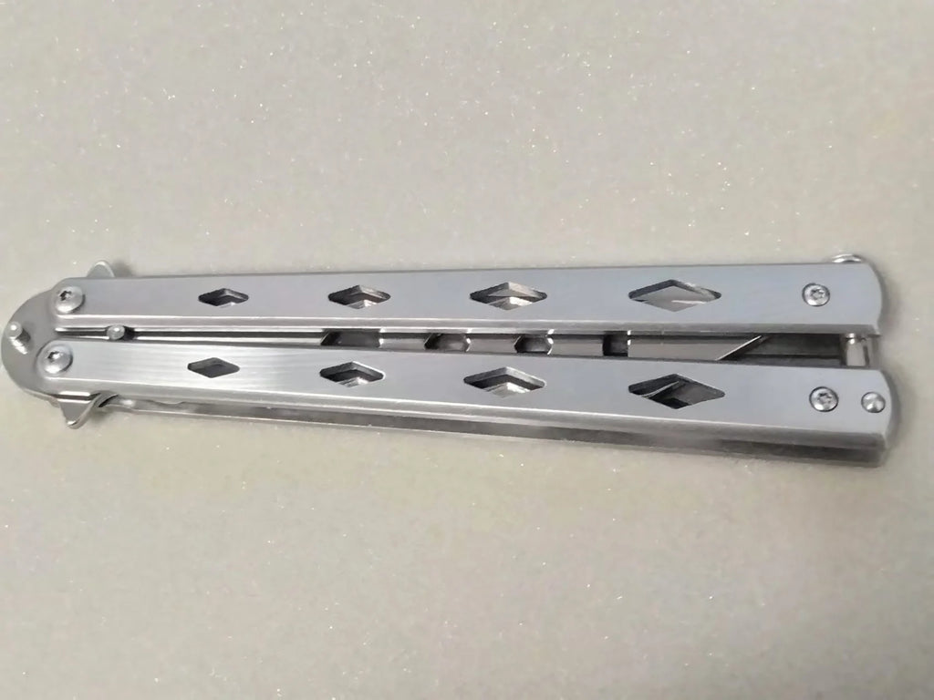 Stainless Steel Butterfly Folding Knife Tool for Trainer Practicing Flipping Blunt No Edge Lightweight Spaner Tool T2514