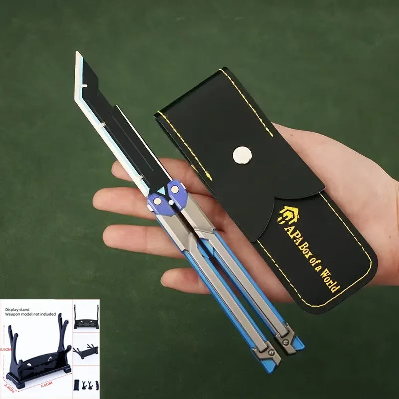Valorant Game Merch Craft Toy, 20 cm (7.8 inches), Foldable RGX Butterfly Knife, Zinc Alloy Metal, Comes with Sheath, Non-Sharp