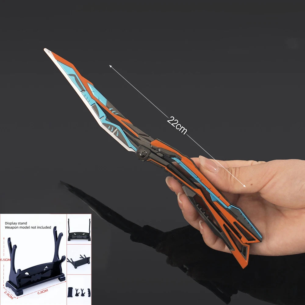 Folding Butterfly Knife Trainer Model Toy – 22 cm Zinc Alloy Practice Blade, Safe Unsharpened,  Collectors & Beginners