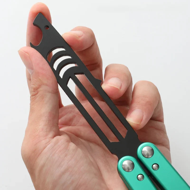 Butterfly Knife Trainer Multifunctional Folding Knife Portable Training Butterfly Knife Opener for Bottle Uncut