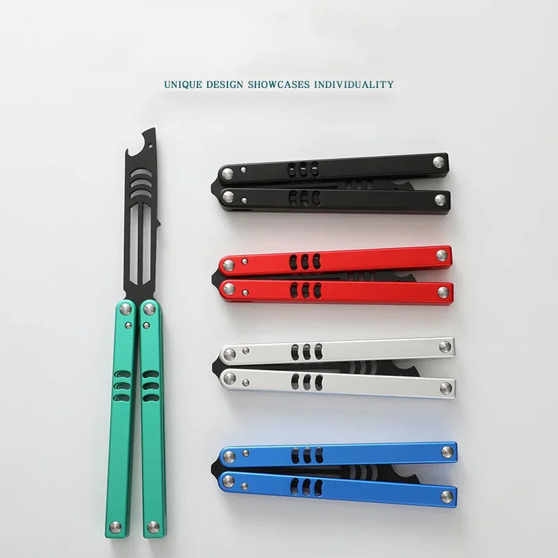 Butterfly Knife Trainer Multifunctional Folding Knife Portable Training Butterfly Knife Opener for Bottle Uncut