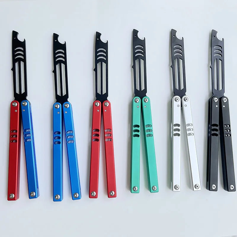 Butterfly Knife Trainer Multifunctional Folding Knife Portable Training Butterfly Knife Opener for Bottle Uncut