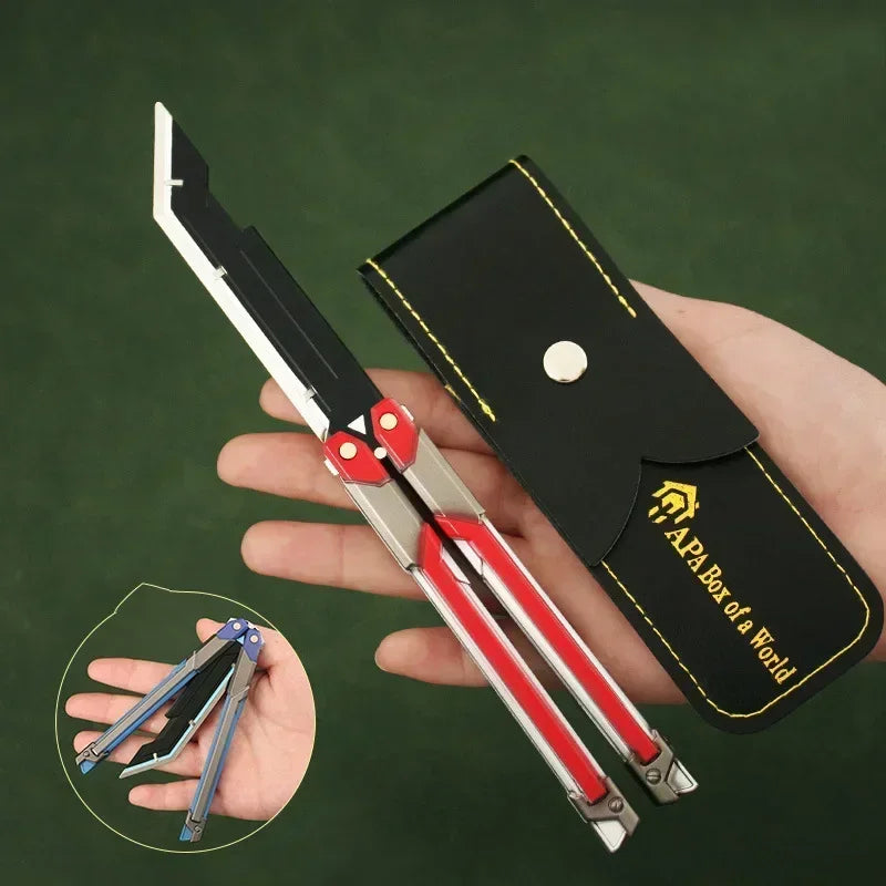 Hot Valorant Game Merch Craft Toy, 20 Cm (7.8 Inches), Foldable RGX Butterfly Knife, Zinc Alloy Metal, Comes with Sheath