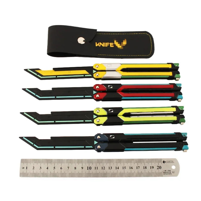 1pc 9.8Inch Fearless Contract Practice Props Large RGX Luminous Graphics Butterfly Knife Valorant Peripheral Metal Model