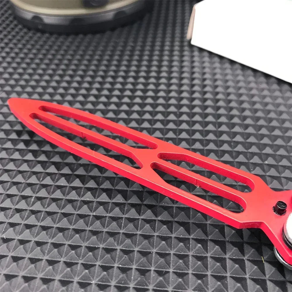 Extreme Butterfly Folding Trainer Knife Stainless Steel Pocket Knives All Steel Handle for Outdoor Jungle Camping Cutting Tools