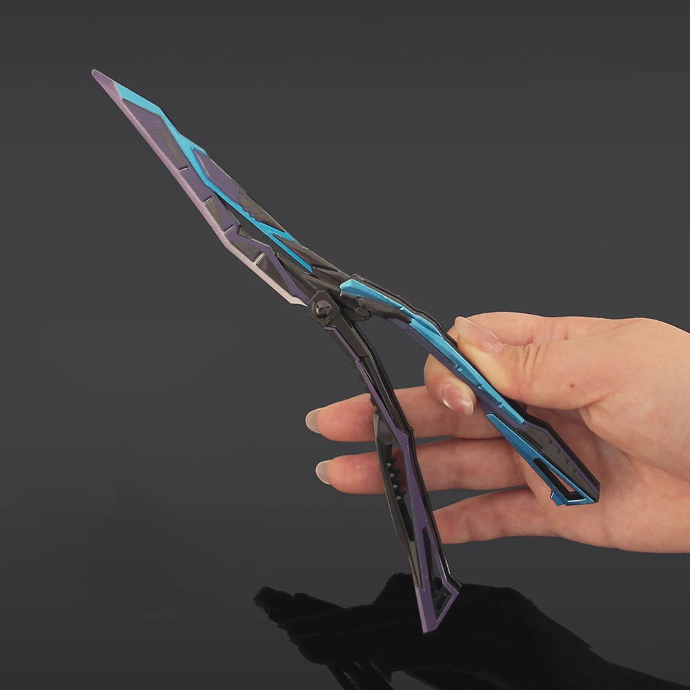 Folding Butterfly Knife Trainer Model Toy – 22 cm Zinc Alloy Practice Blade, Safe Unsharpened,  Collectors & Beginners