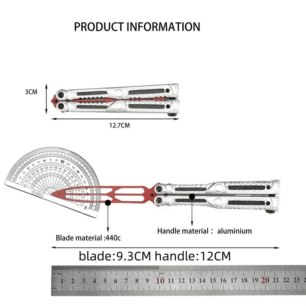 Extreme Butterfly Folding Trainer Knife Stainless Steel Pocket Knives All Steel Handle for Outdoor Jungle Camping Cutting Tools