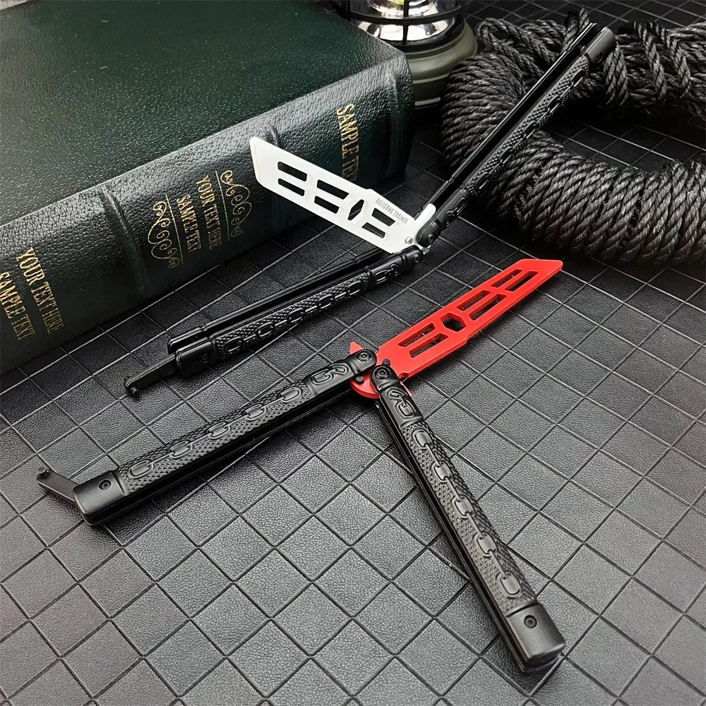 Portable Trainer Folding Butterfly Knife CSGO Stainless Steel Pocket Knife for Outdoor Tactical Huning Camping Tools