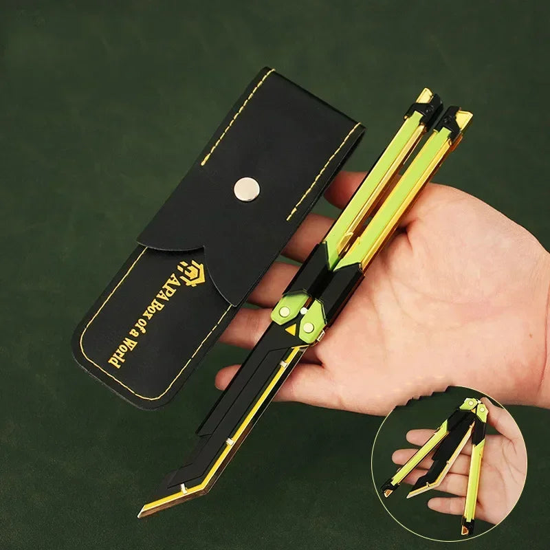 Hot Valorant Game Merch Craft Toy, 20 Cm (7.8 Inches), Foldable RGX Butterfly Knife, Zinc Alloy Metal, Comes with Sheath