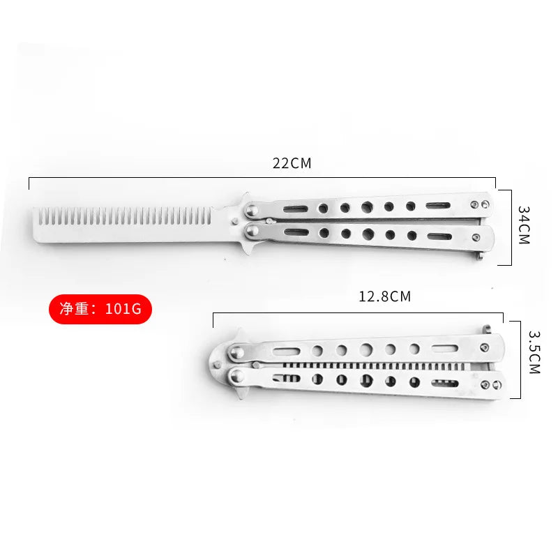 Portable Butterfly Training Knife Foldable CSGO Balisong Trainer Pocket Flail Knife Uncut Blade Butterfly Comb for Training Tool