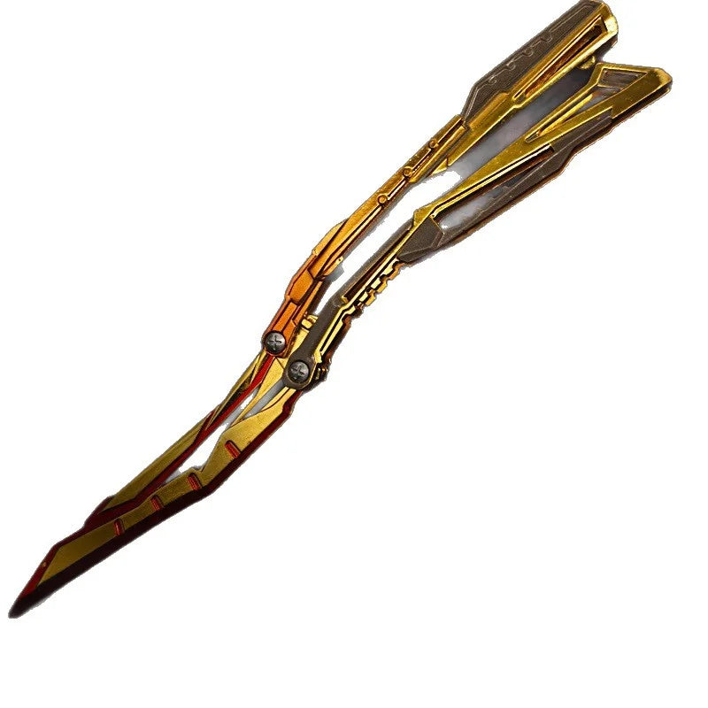 In Stock 24cm Cross Fire Blazing Butterfly Knif Foldable Game Peropheral Non-Sharp Metal Blade Sword Weapon Kid Birthday Gift