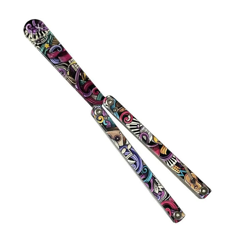 Plastic Butterfly Knife for Beginners, Swinging Hands, Fancy Plastic Butterfly Knife, UV Printing