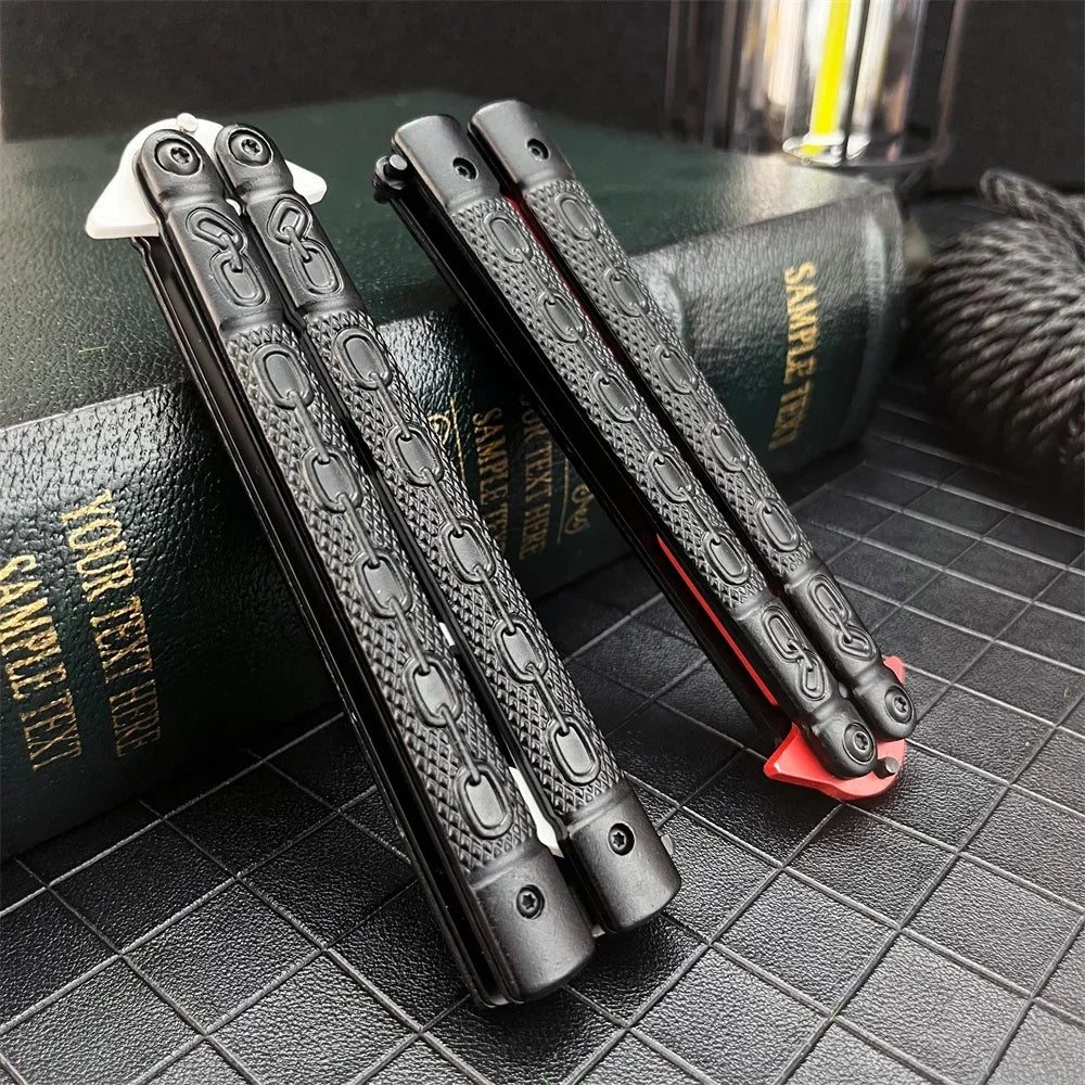 Portable Trainer Folding Butterfly Knife CSGO Stainless Steel Pocket Knife for Outdoor Tactical Huning Camping Tools