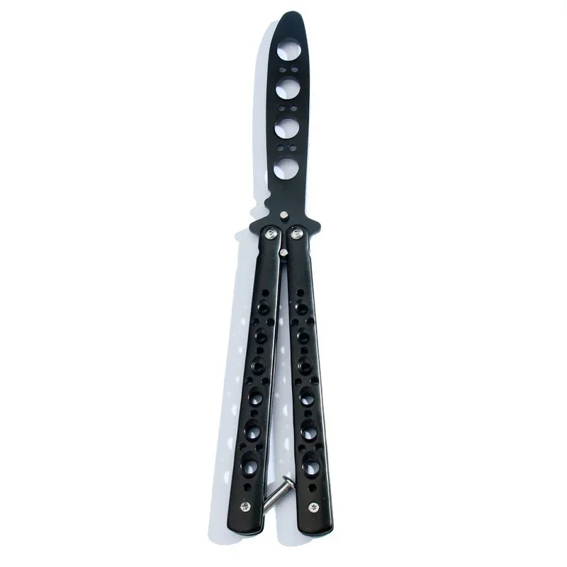 Folding Butterfly Knife Trainer Stainless Steel Pocket Practice Training Uncut Tool for Outdoor Games Hand Movements
