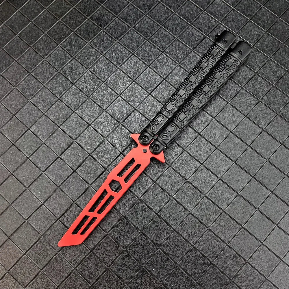 Portable Trainer Folding Butterfly Knife CSGO Stainless Steel Pocket Knife for Outdoor Tactical Huning Camping Tools