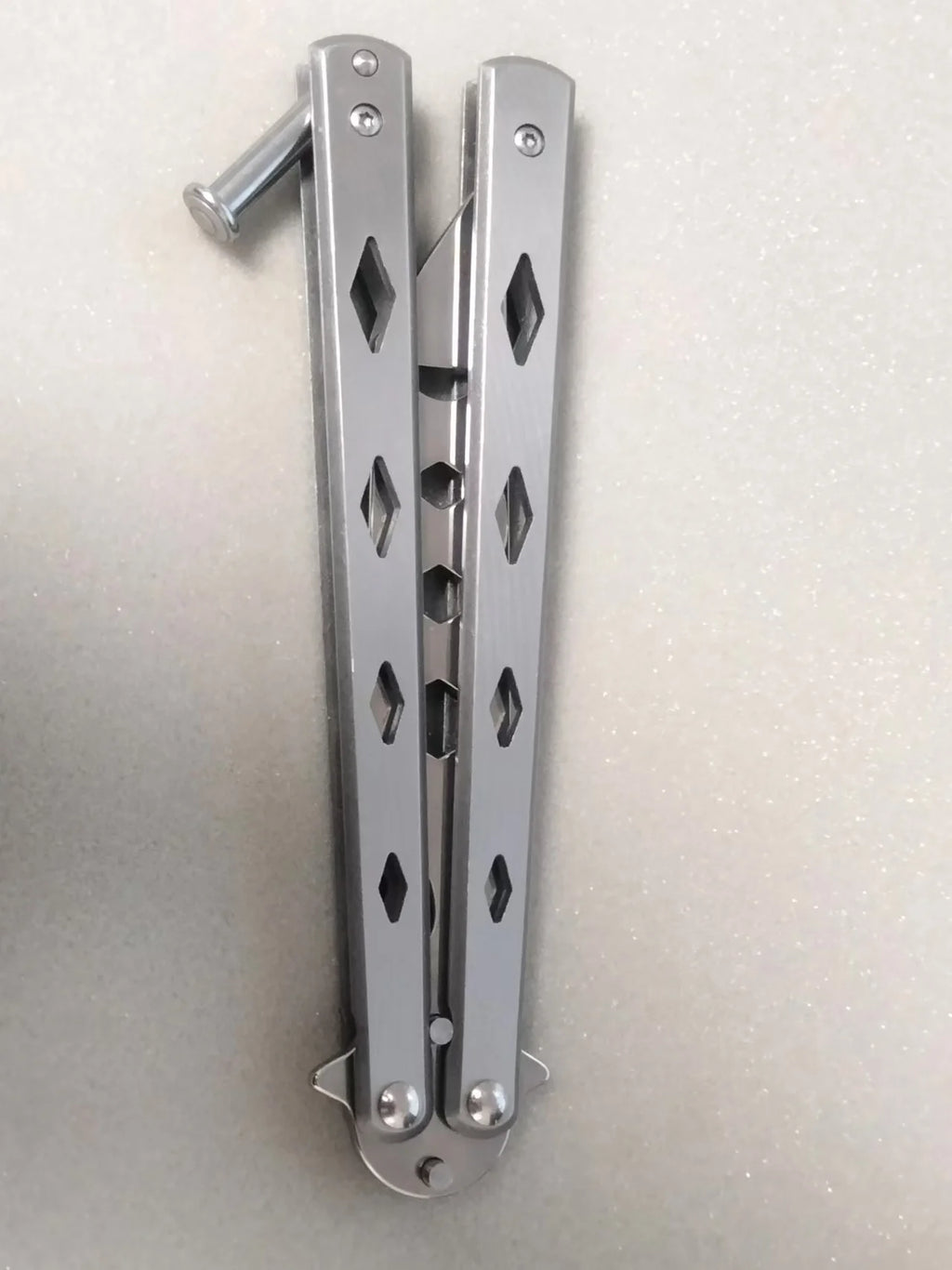 Stainless Steel Butterfly Folding Knife Tool for Trainer Practicing Flipping Blunt No Edge Lightweight Spaner Tool T2514