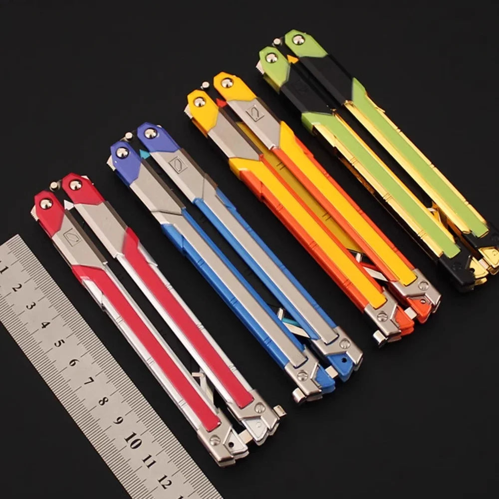 Hot Valorant Game Merch Craft Toy, 20 Cm (7.8 Inches), Foldable RGX Butterfly Knife, Zinc Alloy Metal, Comes with Sheath