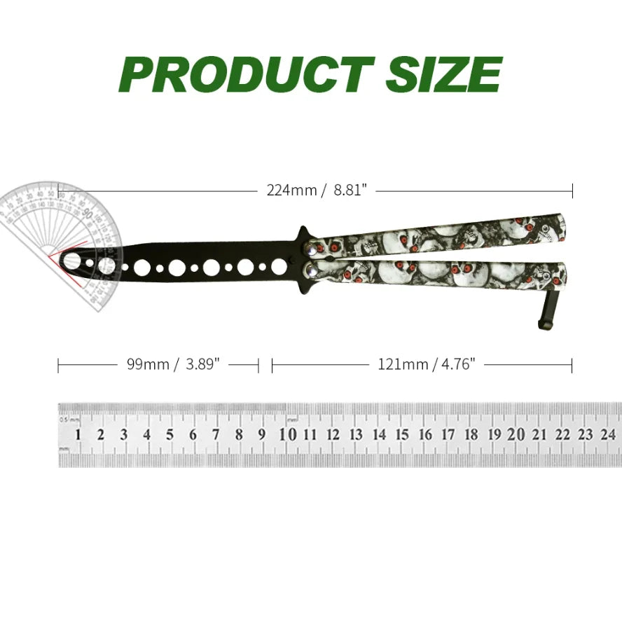 Men's Christmas Gift Portable Pocket Butterfly Training Knife, Round Hole Outdoor Training Utility Knife