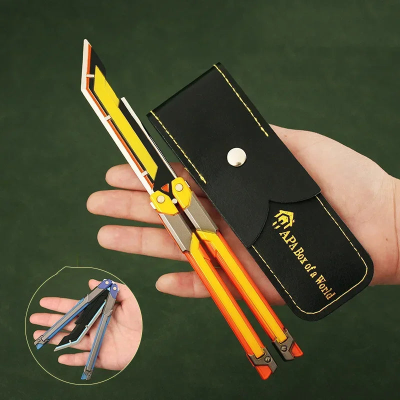 Hot Valorant Game Merch Craft Toy, 20 Cm (7.8 Inches), Foldable RGX Butterfly Knife, Zinc Alloy Metal, Comes with Sheath