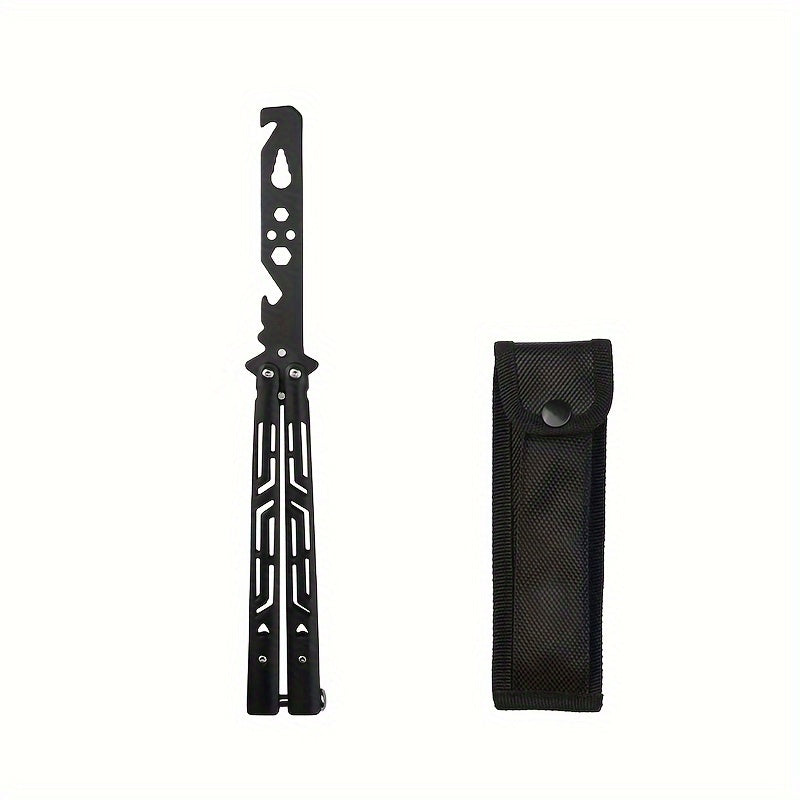Metal model prop, Unique Butterfly Knife Bottle Opener Tool - Cool Folding Design for Beer, Practice Trainer & Party Gift