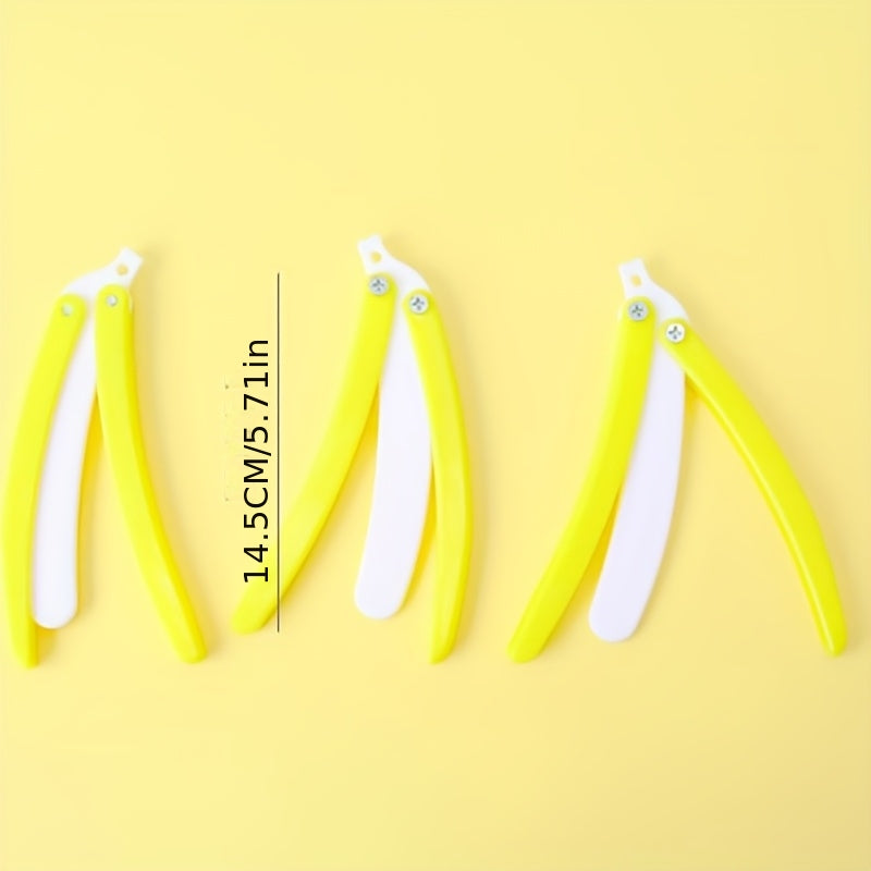 Radish Butterfly Knife - Non-Sharp Safe Folding Prop with Yellow & White Handle, Lightweight Anime Weapon for Halloween Costumes, Cosplay, Themed Parties - Durable Plastic Construction - Ideal Gift for Anime Fans & Halloween