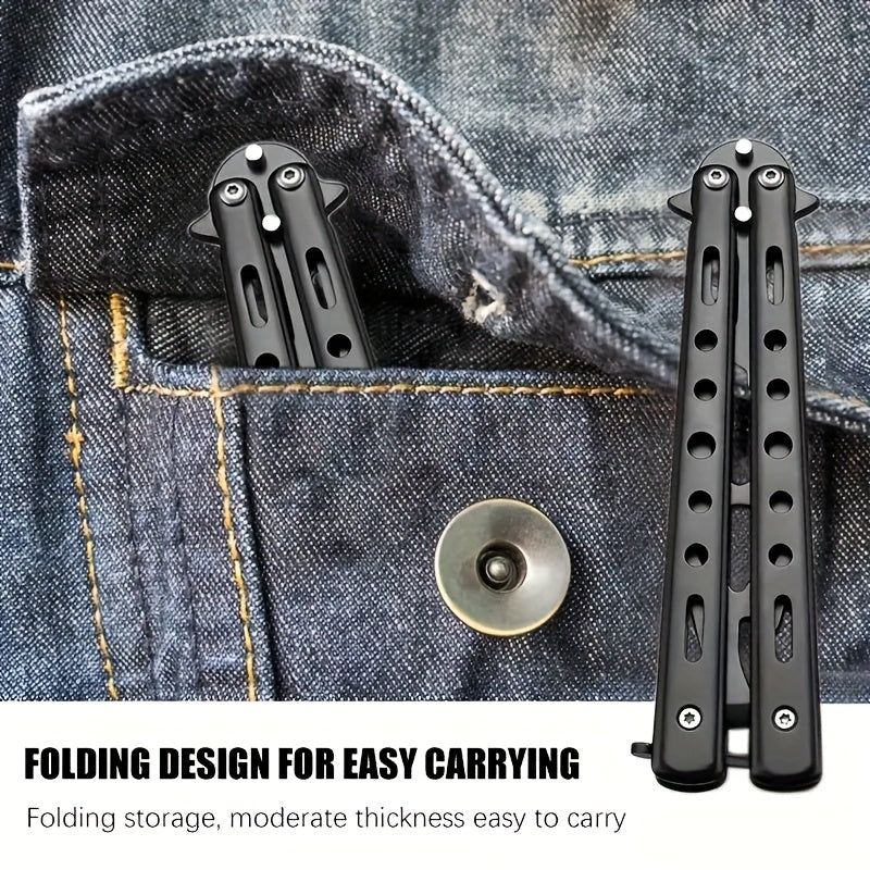 1pc, Stainless steel butterfly knife Bottle opener, practice knife, folding knife, multifunctional beer bottle opener wrench tool, suitable for bars, parties, camping, fishing, festivals - portable metal bottle opener without