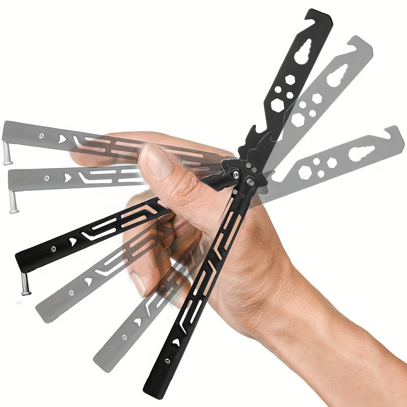 Metal model prop, Unique Butterfly Knife Bottle Opener Tool - Cool Folding Design for Beer, Practice Trainer & Party Gift