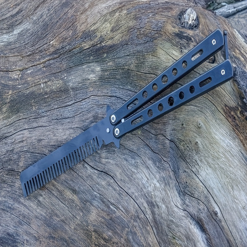 Colorful Steel Butterfly Folding Knife, Unbladed Practice Comb Shake Knife - Wholesale